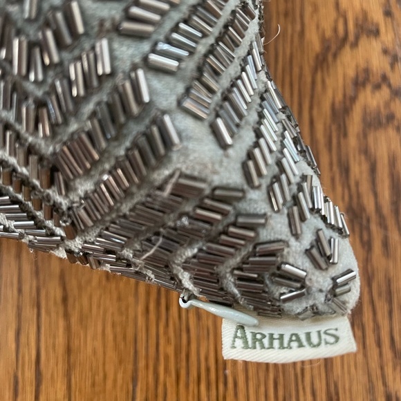 Arhaus Glamour Beaded Diamond Silver Accent Pillow 20 inch - Holiday Pillow - Picture 2 of 8